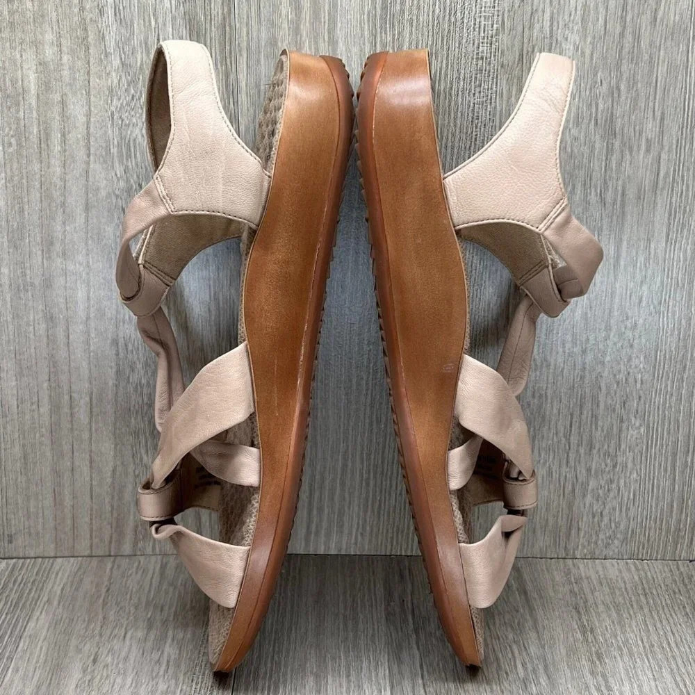 SoftWalk Sandals Womens Size 12M Del Rey Platform Comfort Strappy Leather Beige - Picture 6 of 11